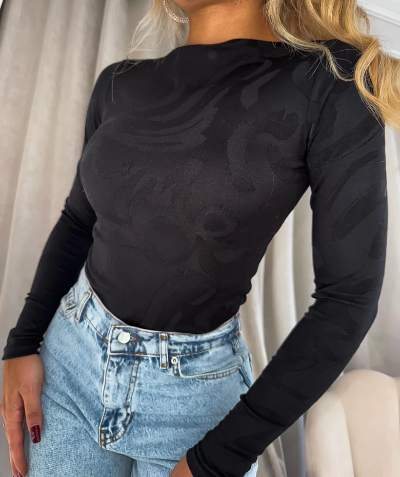 Bluzka SABRINA pianka - czarna