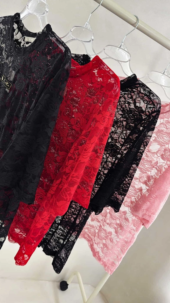 Bluzka MARMARIS II koronka new - czerwona