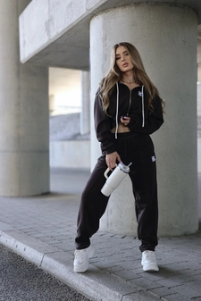 Bluza damska BG White | gorzka czekolada