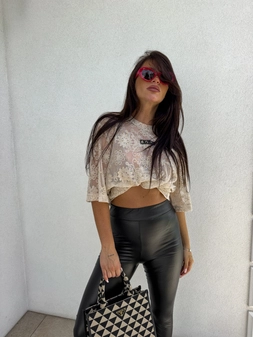 Bluzka T-shirt MARMARIS II koronka sun - jasny beż