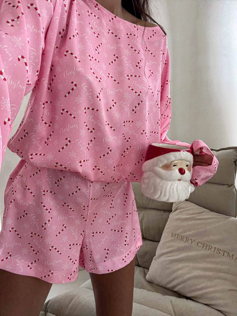 Piżamka CHRISTMAS różowa