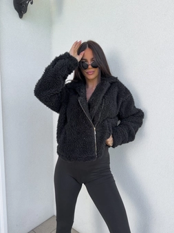 Kurtka futerko ILANIA – czarna