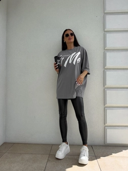 Tuniko sukienka t-shirt COLA - szara