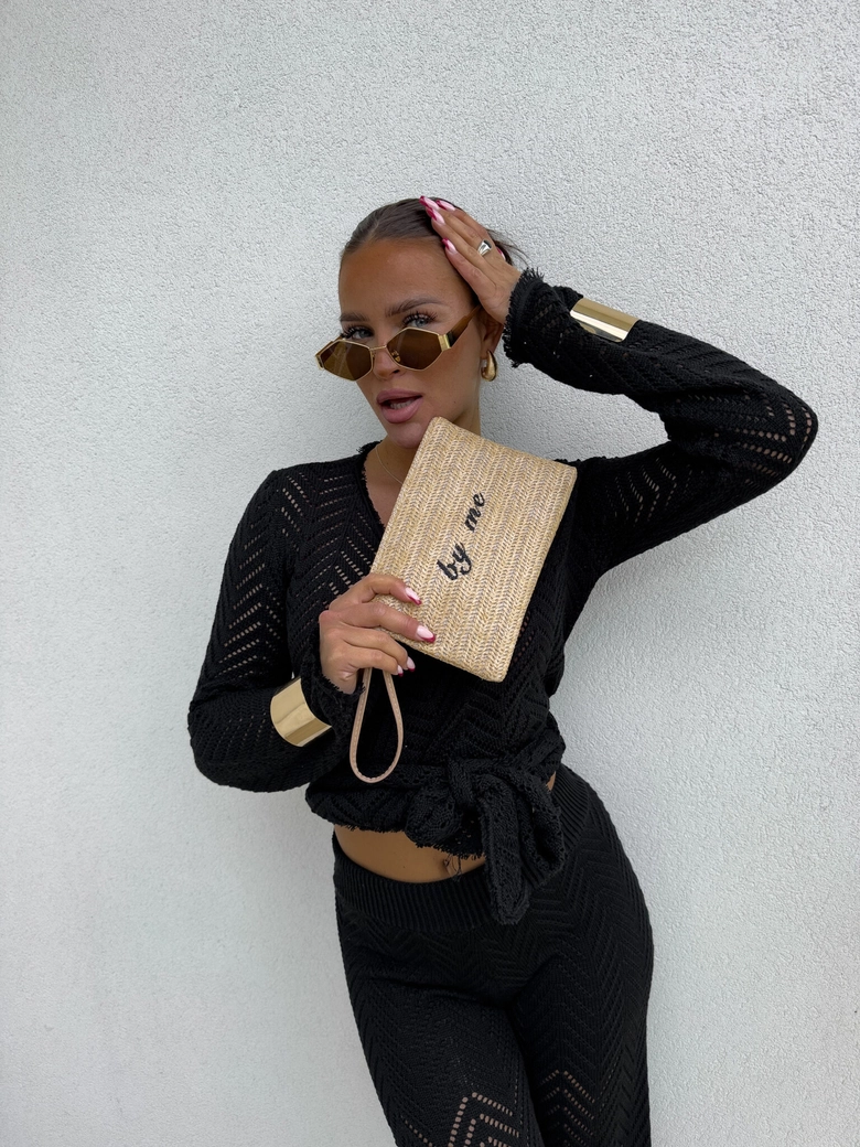 Sweterek wiązany jodełka BALI – czarny