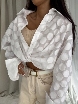 Koszula OVER SPRING koła - białe