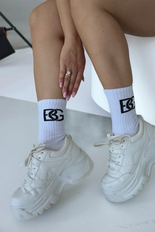 Skarpety BG Login | biały - czarny