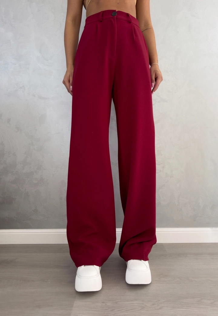 Spodnie SIMPLE - wino T18236