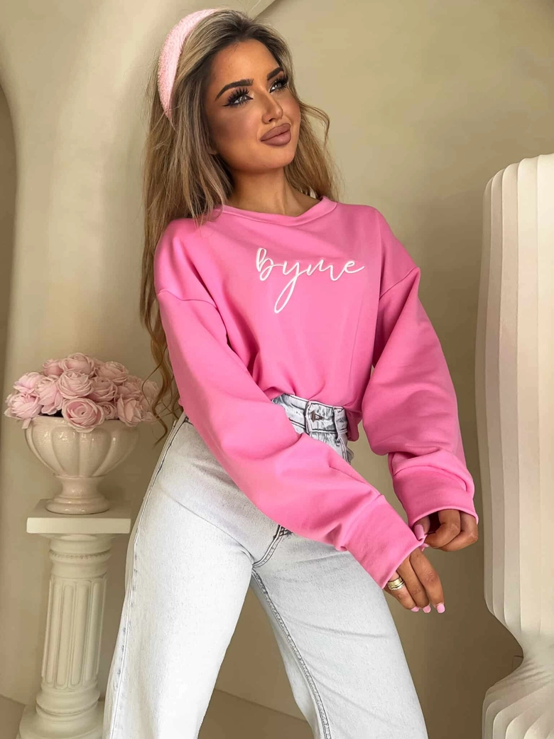 Bluza dresowa LOGO – mocny róż