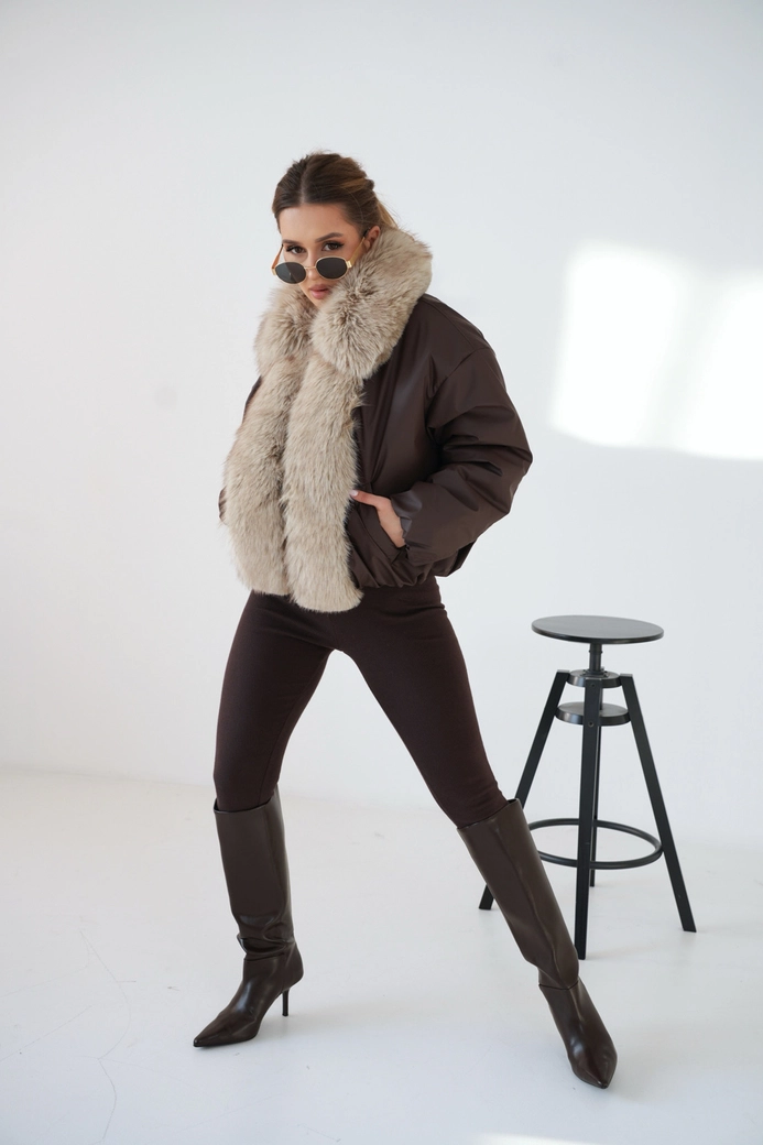 Kurtka damska BG Luxury | gorzka czekolada