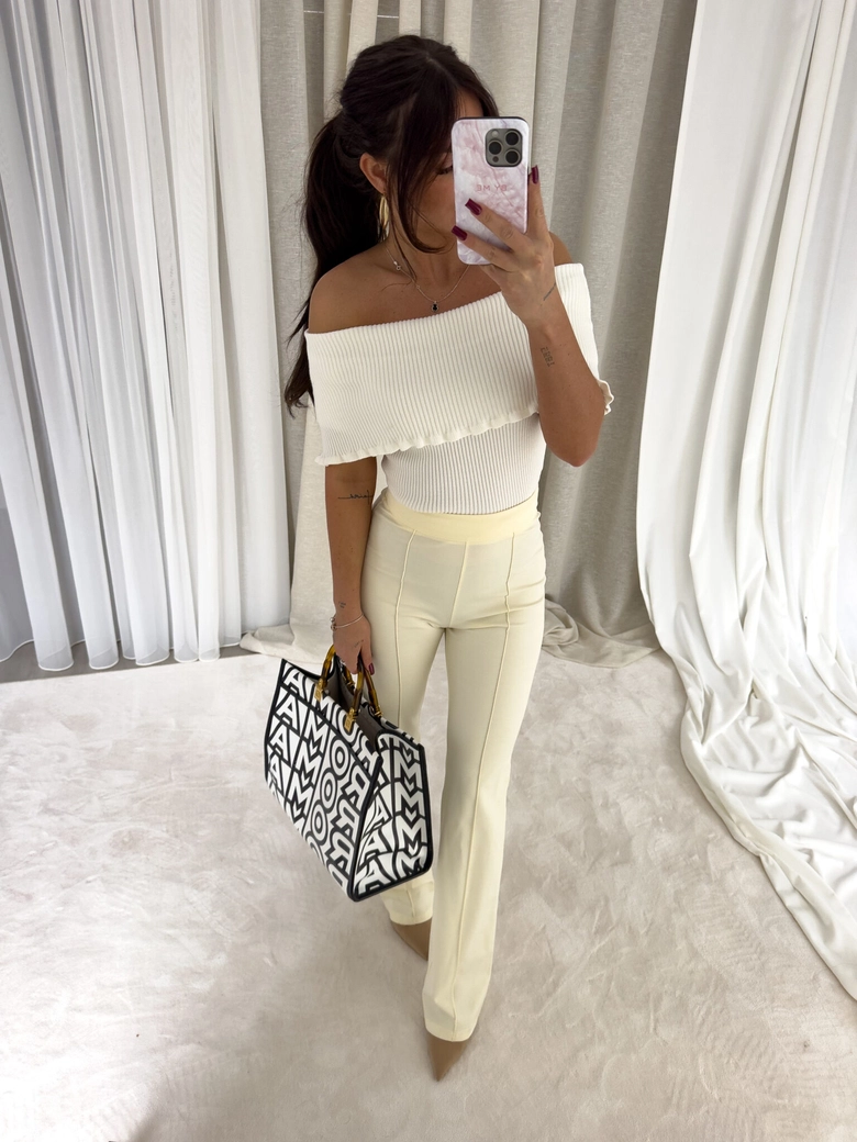 Bluzka sweterkowa ROZENEK – ecru