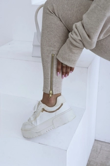 Legginsy damskie BG Goddess | beż melanż