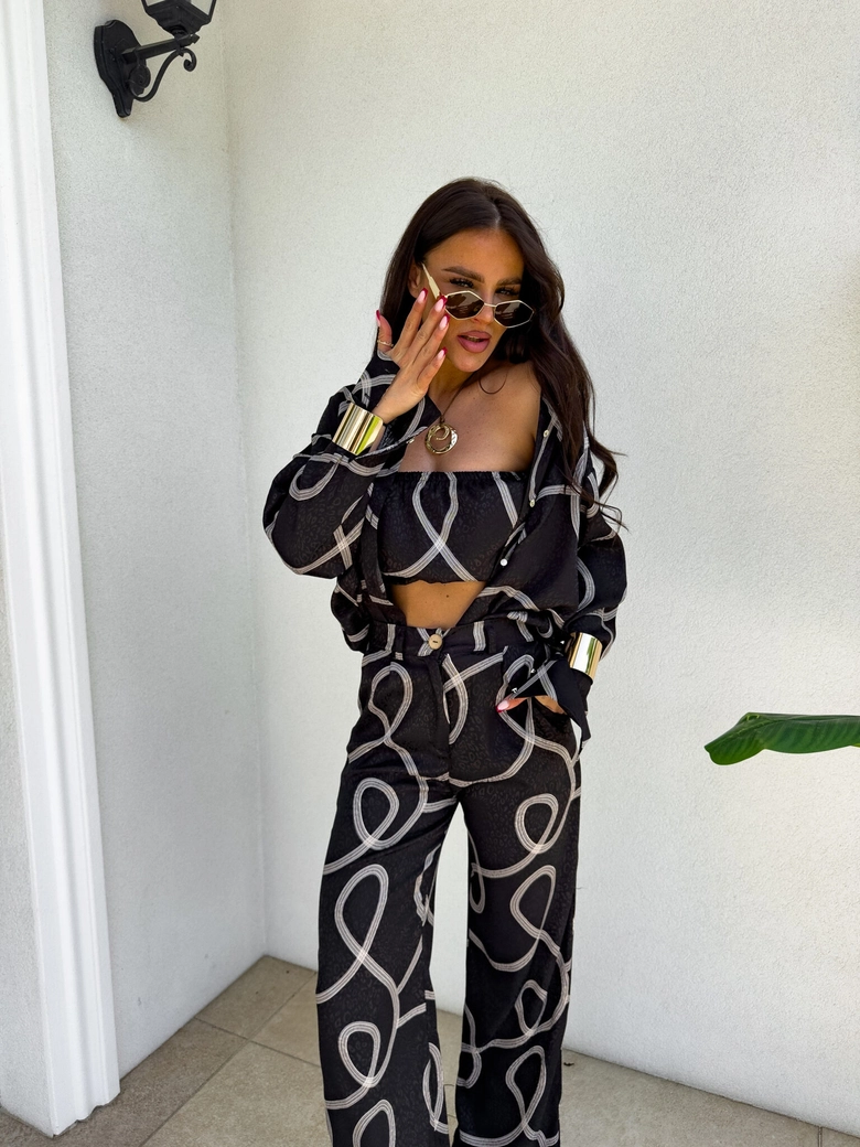 Komplet LAURENT print – czarny