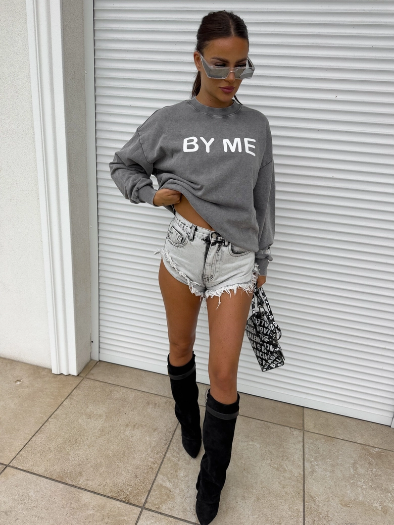 Dekatyzowana bluza DOSE - szara