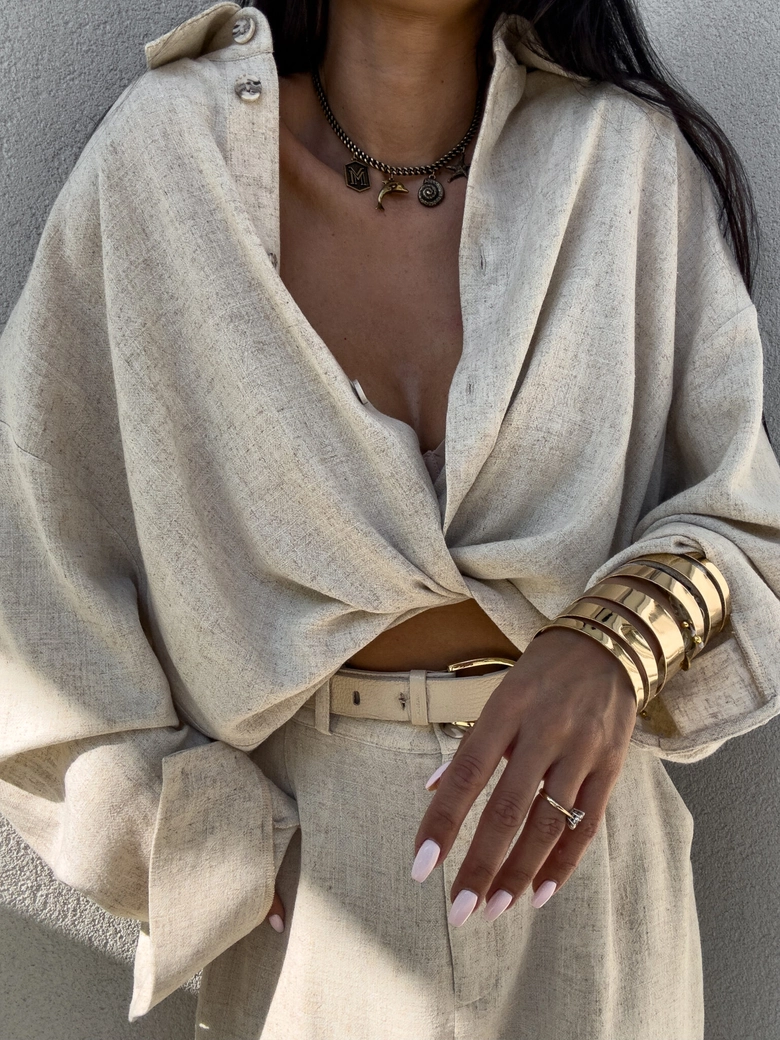 Koszula OVER SPRING natural – jasny beż