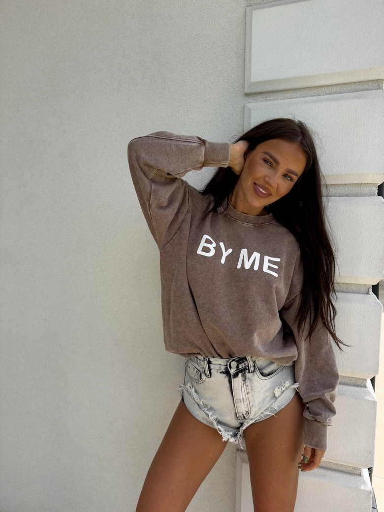 Dekatyzowana bluza DOSE - ciemny beż