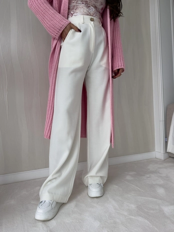 Spodnie SIMPLE wiskoza - ecru