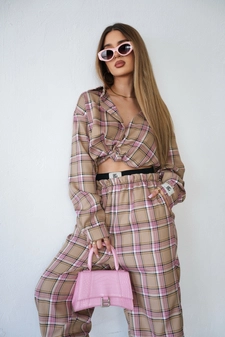 Spodnie damskie BG Friday | beż-róż