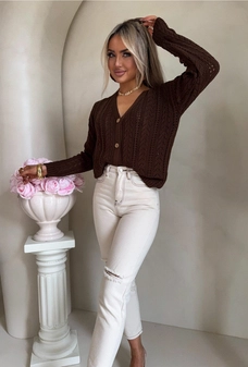 Sweter WOOD – brązowy