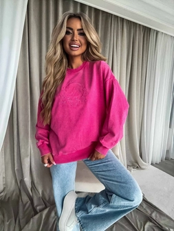 Dekatyzowana bluza QUEEN - różowa
