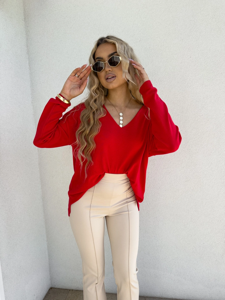 Sweter VOLCANO - czerwony E16888