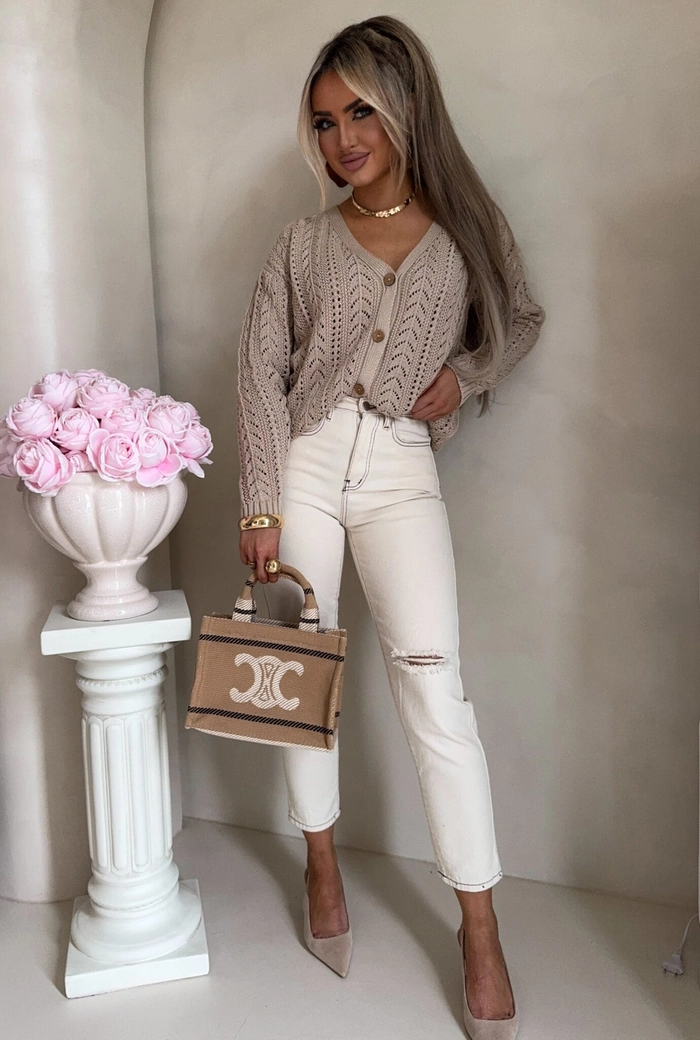 Sweter WOOD – beżowy