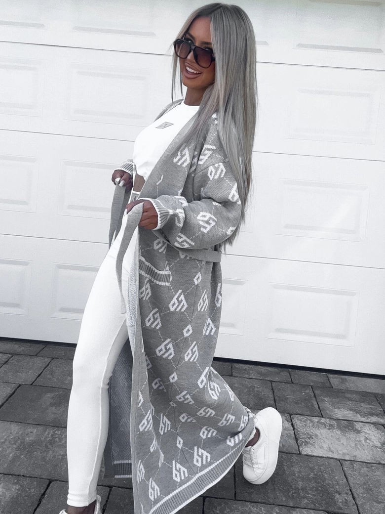 Kardigan płaszcz ANDREA – szary