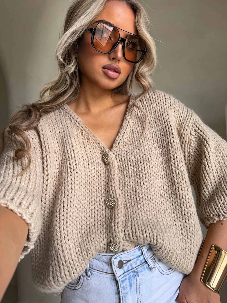 Kardigan ROYAL - ciepły beż