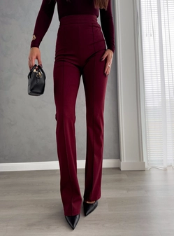 Spodnie DZWONY - bordowe T18571