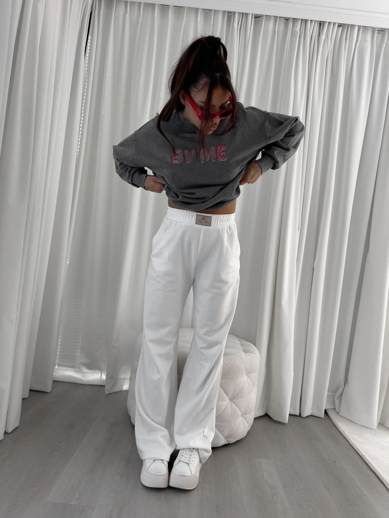 Dekatyzowana bluza POWER - szara