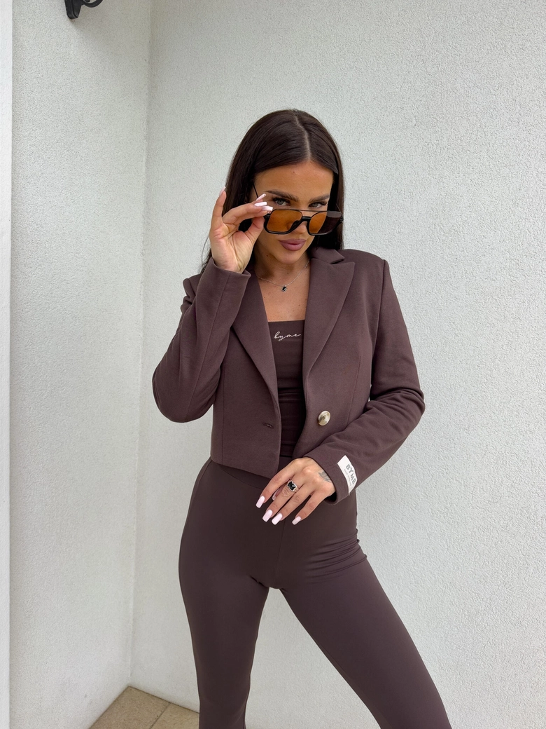 Marynarka dresowa SLIM - czekoladowa