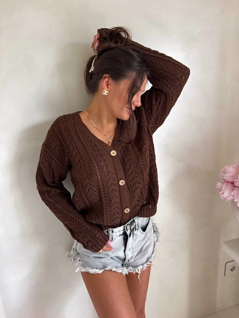 Sweter WOOD – brązowy