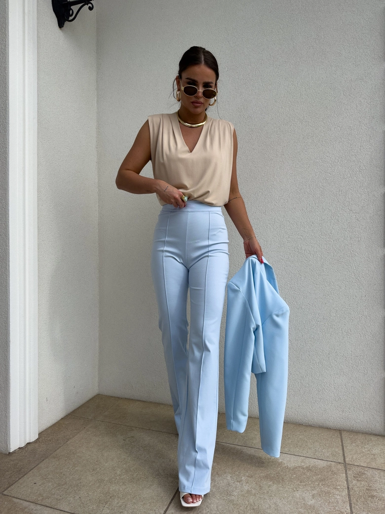 Spodnie DZWONY - błękitne