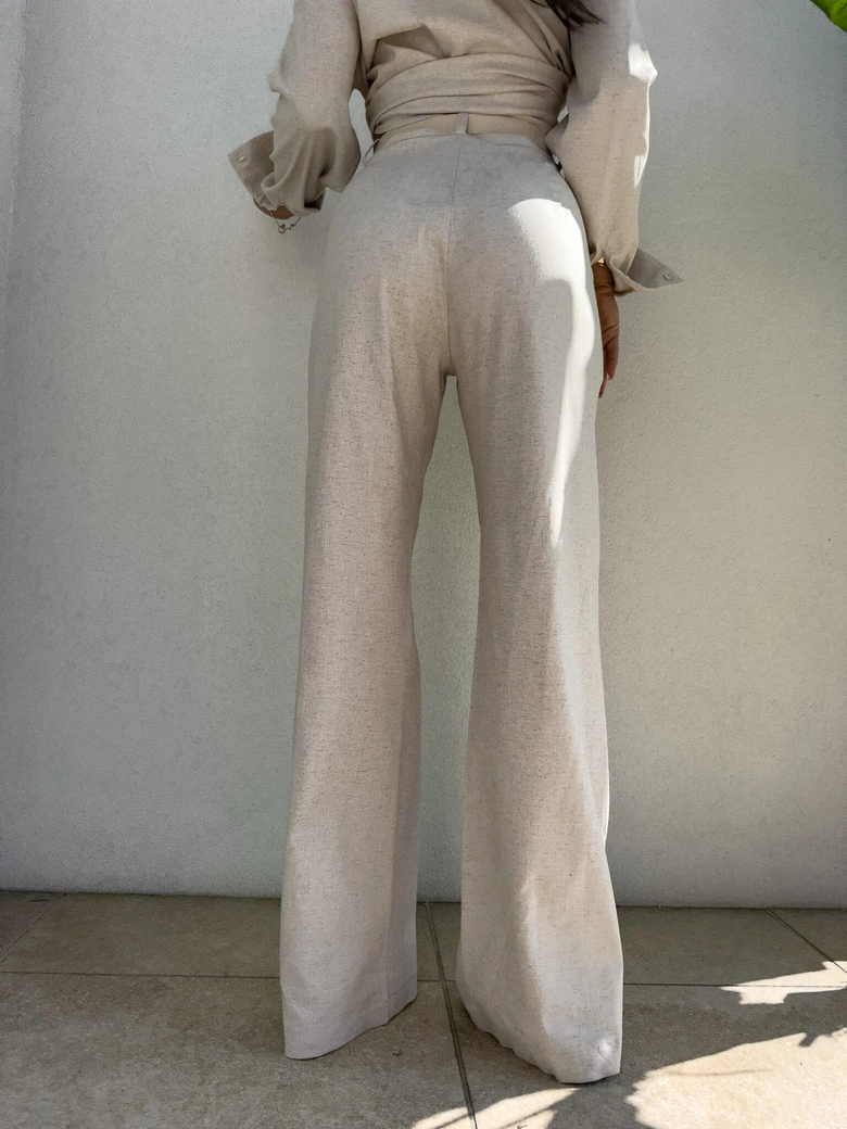 Spodnie SIMPLE natural - szaro-beż