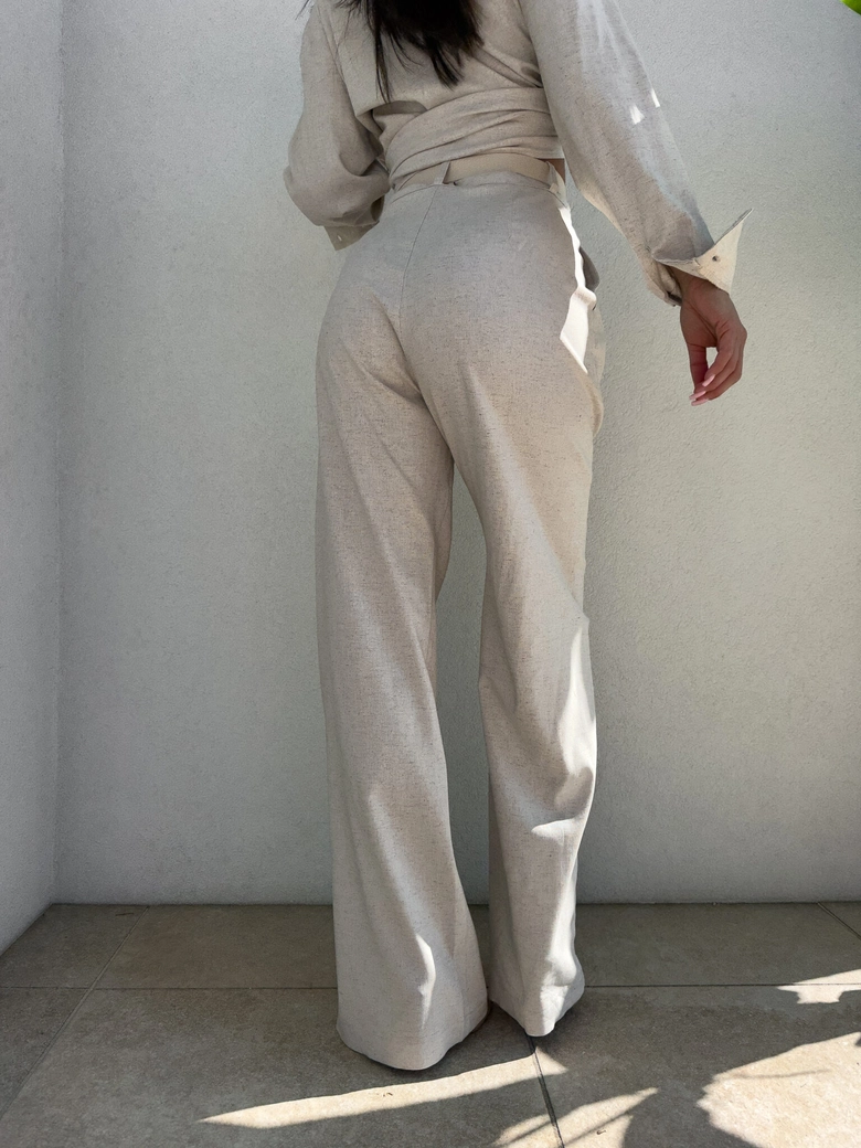 Spodnie SIMPLE natural - szaro-beż