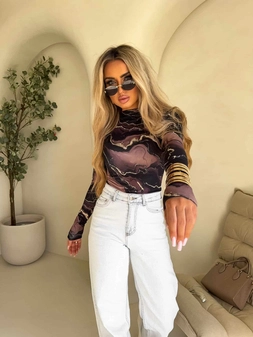 Bluzka SKIN MARMUREK – czekoladowa