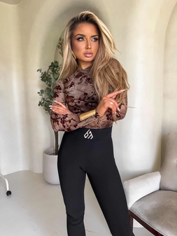 Bluzka SKIN IV transparent print las – czekoladowa