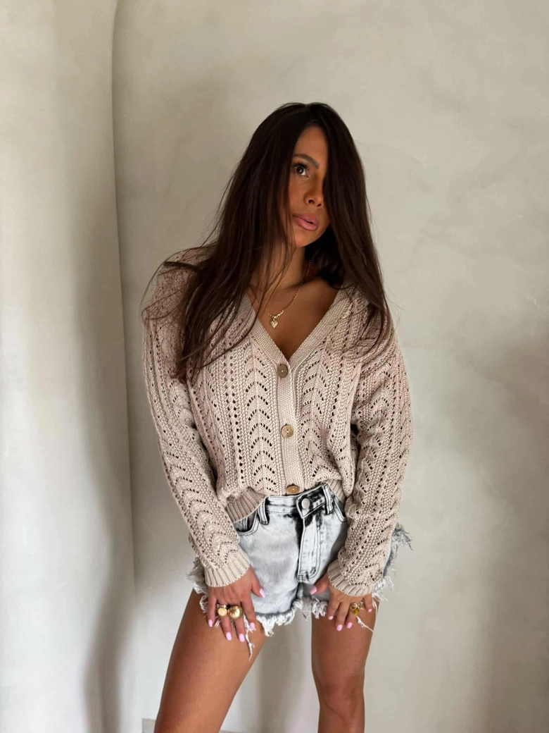 Sweter WOOD – beżowy