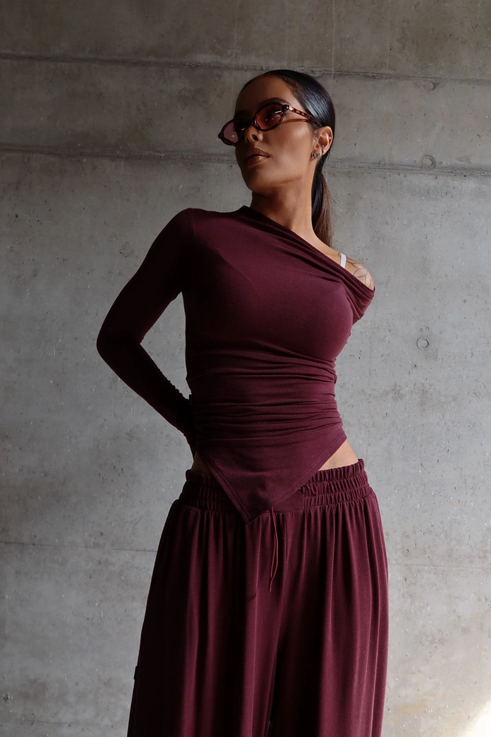 Spodnie SLOUCHIE bordo