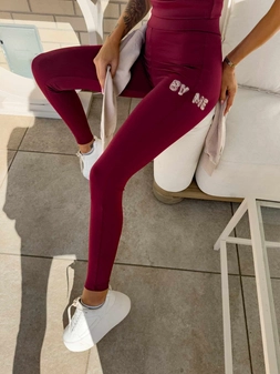 Legginsy WOW - bordowe