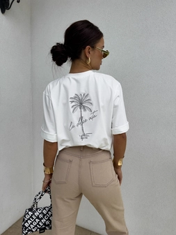 T-shirt PALMS – ecru