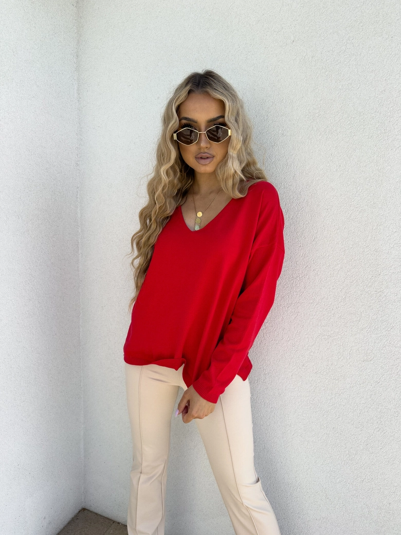 Sweter VOLCANO - czerwony E16888