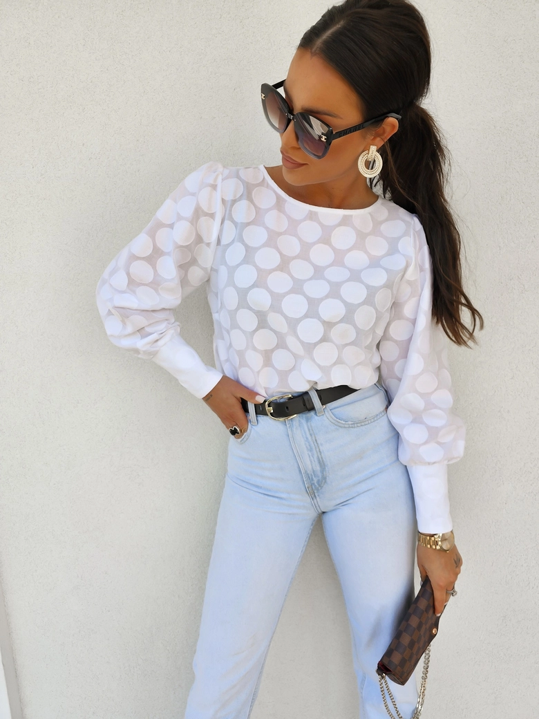 Bluzka MONICA koła - białe C18615