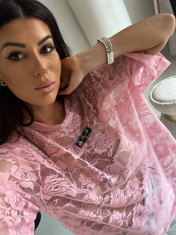 Bluzka MARMARIS II koronka new - pudrowy róż