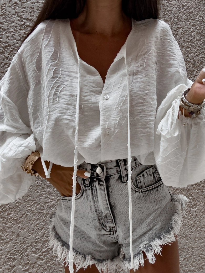 Bluzka BOHO wiskoza - ecru