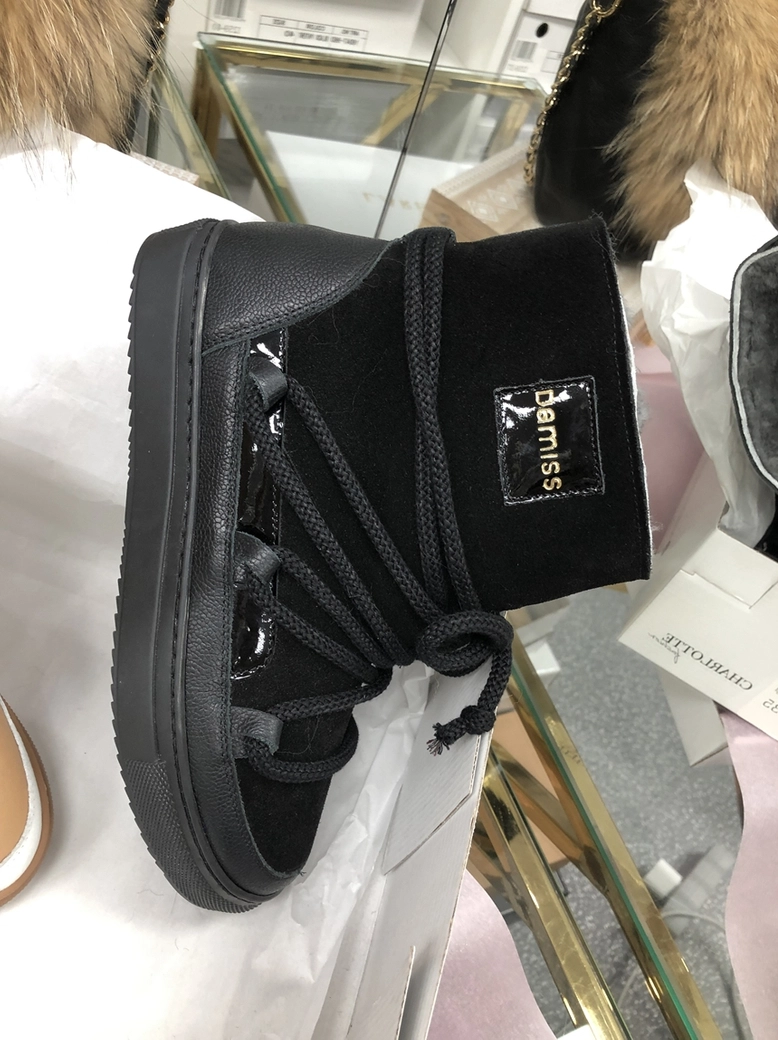 Buty emu śniegowce skórzane zamszowe z ozdobnym wiązaniem camel I514