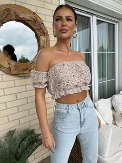 Bluzka Hiszpanka CARLITA - mokka