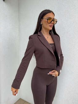 Marynarka dresowa SLIM - czekoladowa