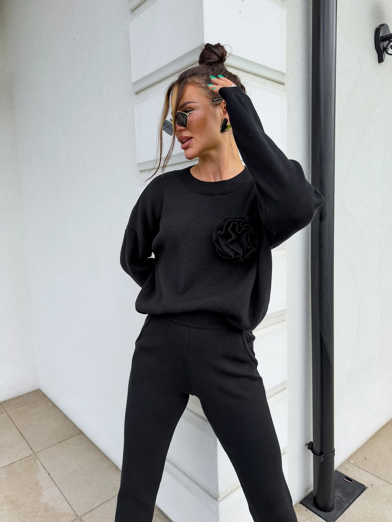 Komplet DELANI LONG – czarny N16667