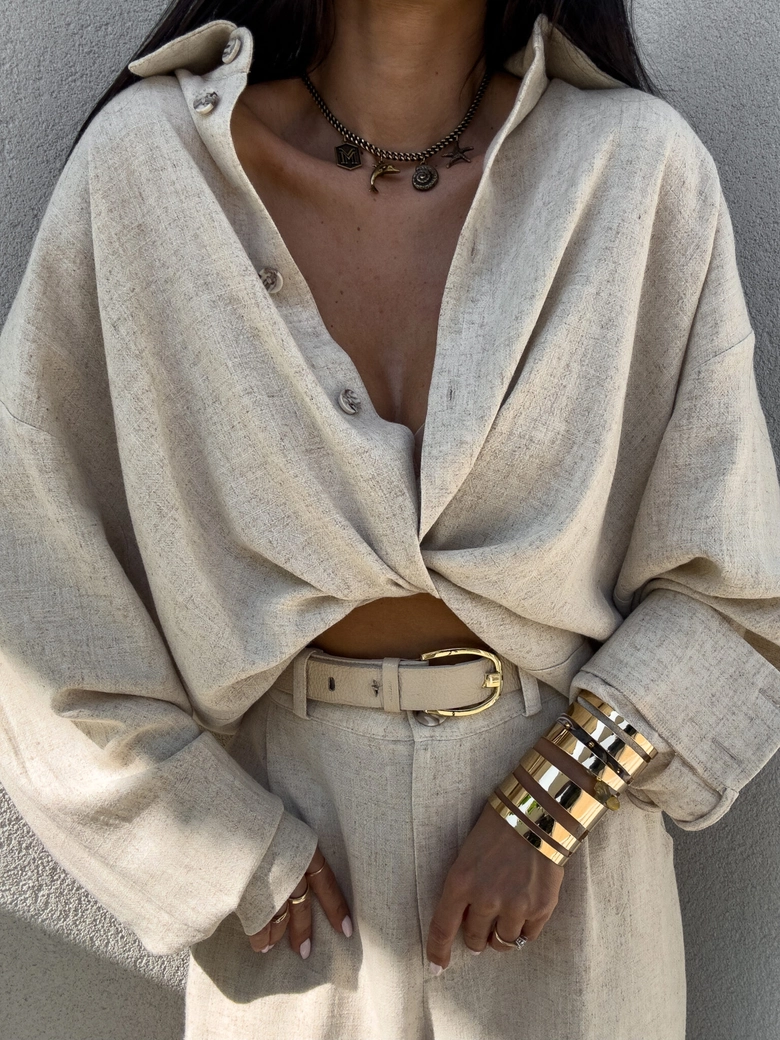 Koszula OVER SPRING natural – jasny beż