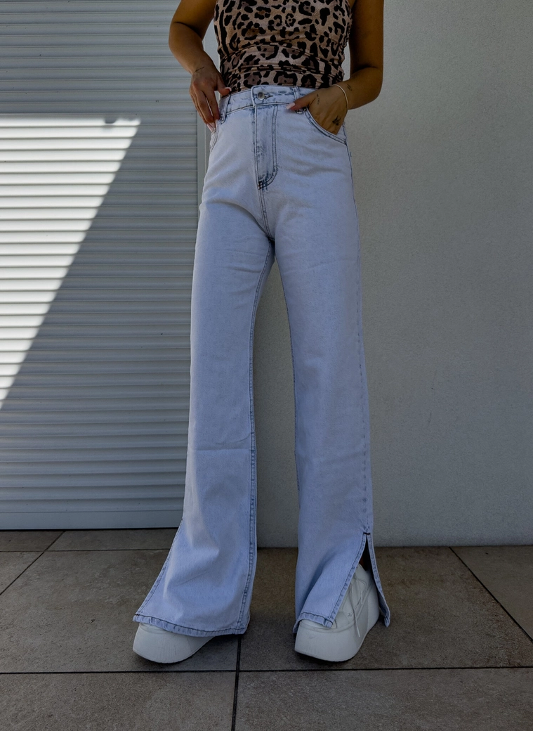 Jeansy MOM FIT FLARED – light jeans